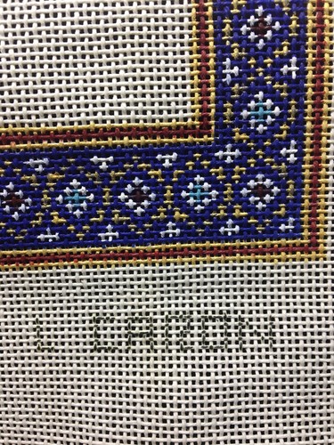 Lois Caron Pavilion Purse Needlepoint Canvas with threads 13 mesh 9"x18" - Picture 3 of 12
