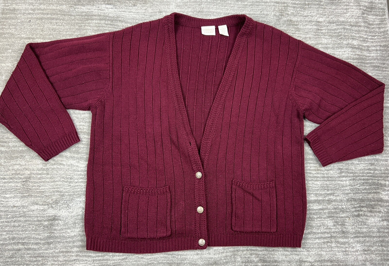 Vintage Carriage Court Sweater Large Red Retro Cottage Core Farmhouse Cardigan eBay