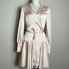 Shop Cultivate Satin Wrap Mini Dress size small