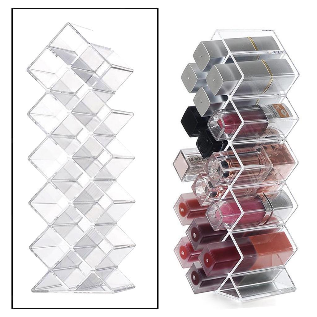 Clear Acrylic Lipstick Holder Cosmetic Display Stand at 16