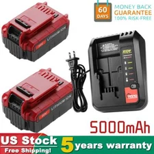 For Porter Cable PCC685L PCC680L PCC692L 20V 5.0Ah Li-ion Battery / Charger