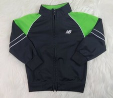 Boys New Balance warm up jacket Full Zip size 4T Green And Black