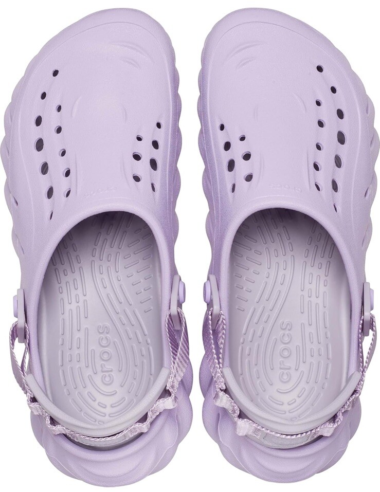 Size Womens Crocs Echo Clogs Lavender Purple 207937-530 Slip On
