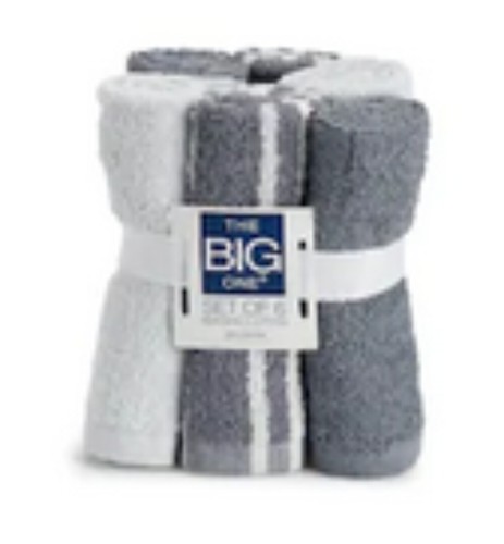 The Big One 6 Pack Soft Terry Cotton Wash Cloths Rags Multi Color Washcloths - Picture 6 of 8