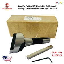 New Fly Cutter Shank For Bridgeport Milling Cutter Machine R8  with 3/8" HSS Bit