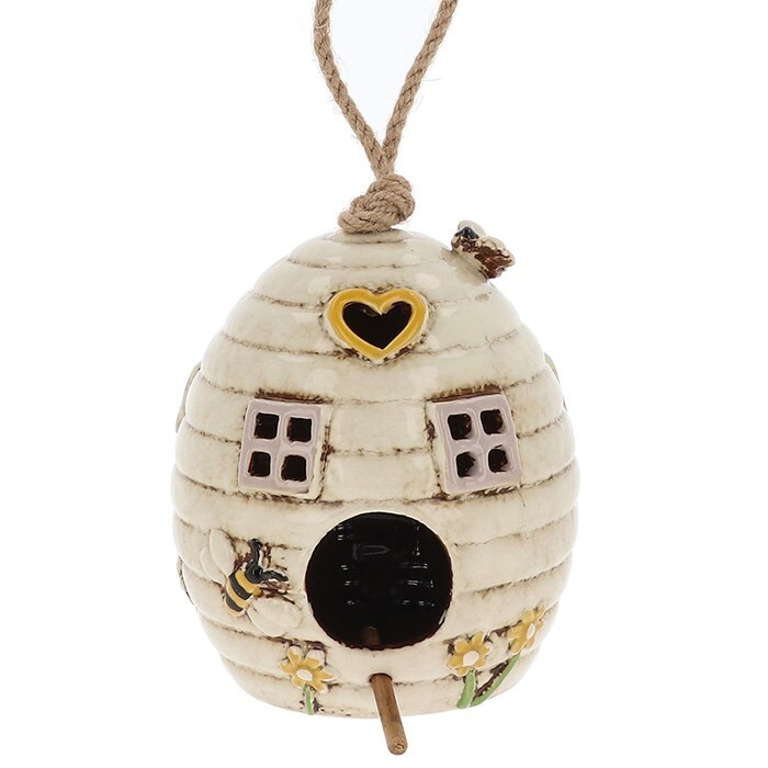 Shudehill Giftware Village Pottery Beehive Birdhouse - Cream Birdhouse 335592