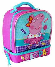 Peppa Pig Dual Compartment Lunch Bag Lunchbox Kit Wholesale Lot 36 $8.50 Free Sh