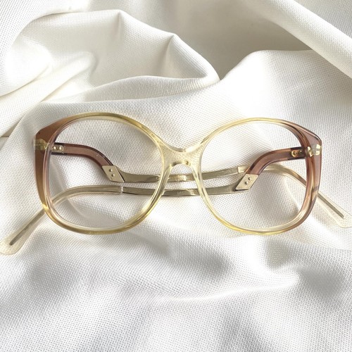 Vintage 70s 80s Drop Arm Eyeglasses Frames Cat Hipster Brown Frames - Picture 4 of 9