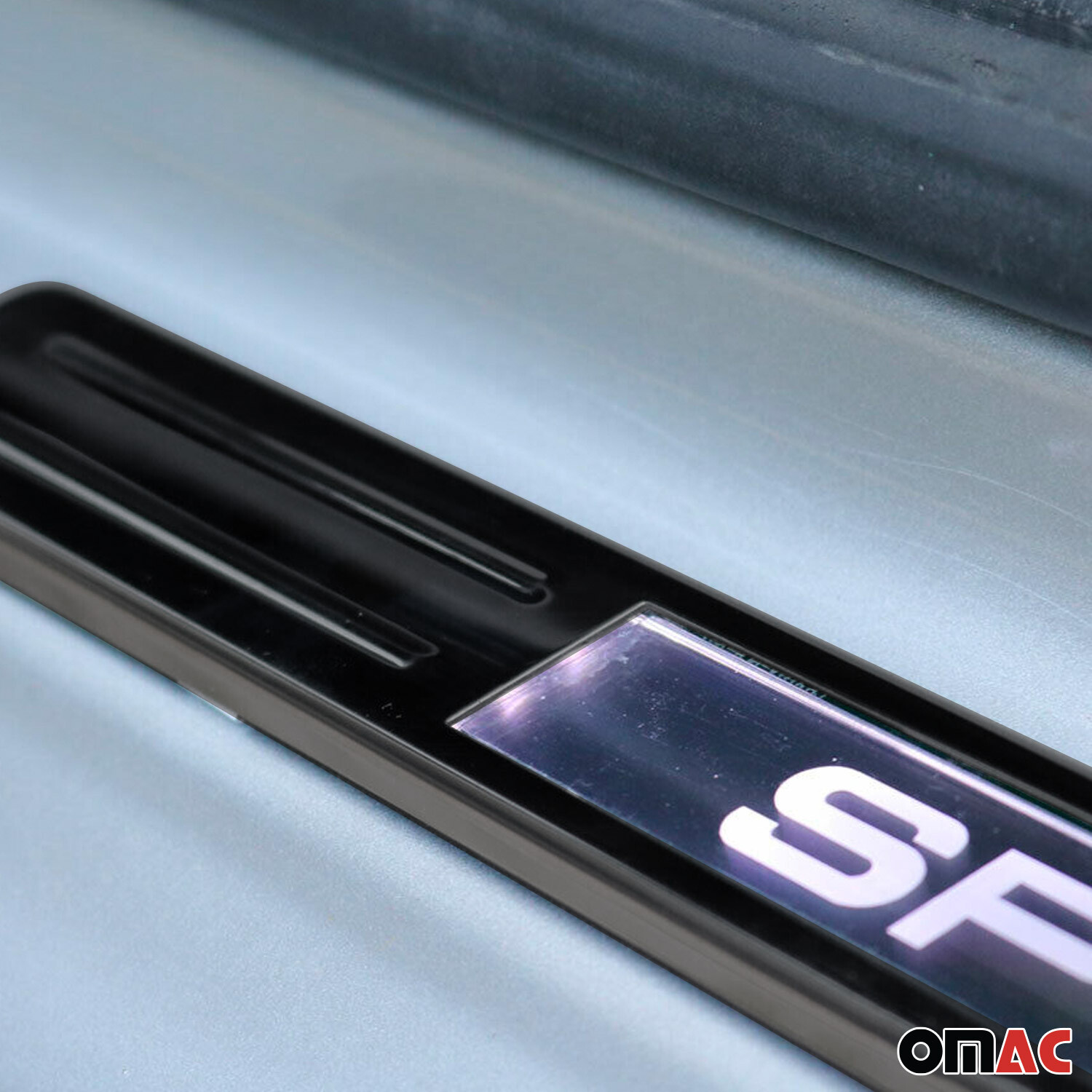 Illuminated Car Door Sill Protector Scuff for Kia Sport Dark Chrome 4