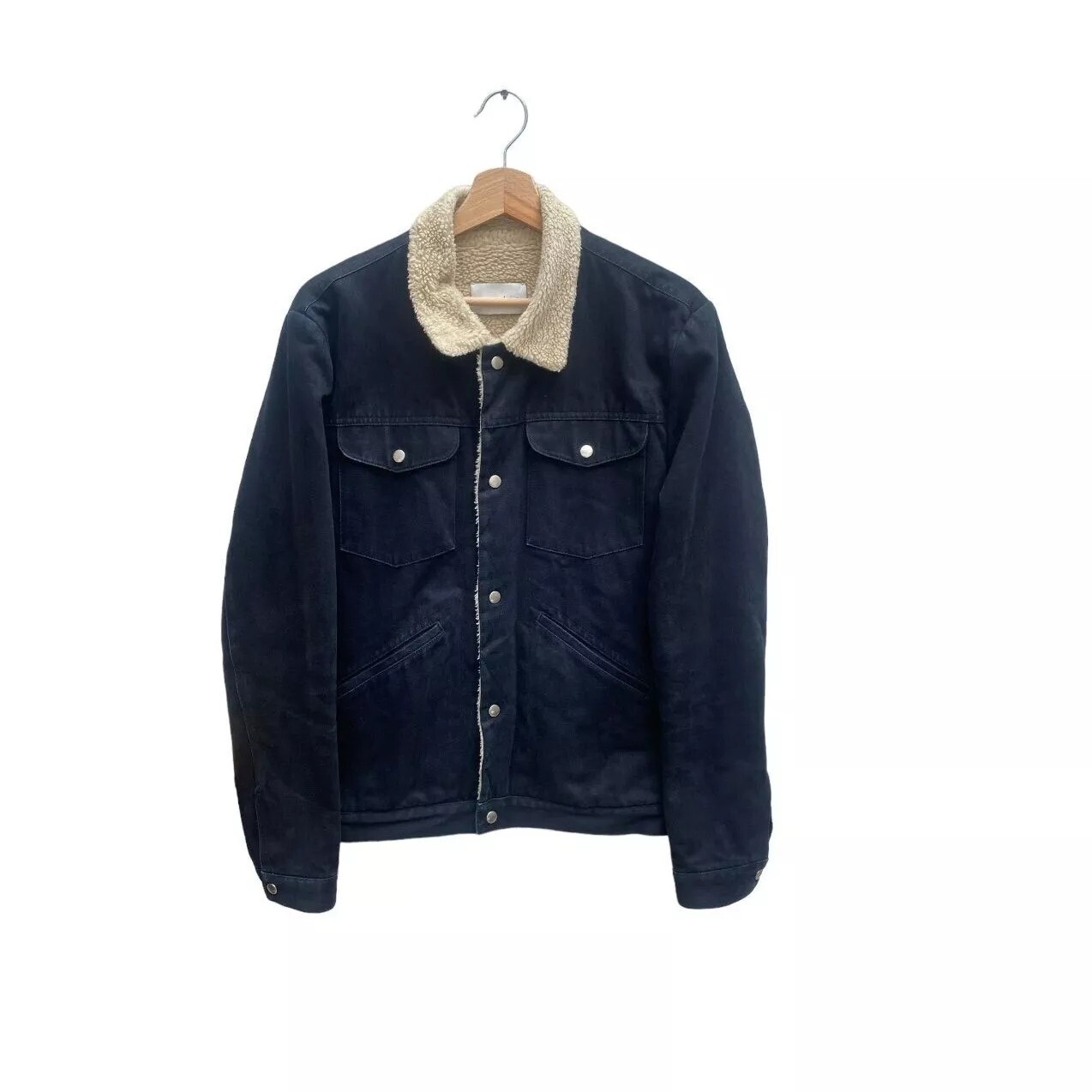 Sandro Black Shearling Jacket Fully lined Size M - image 1