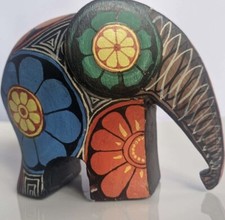Sri Lankan handmade wooden decorated elephant. includes Sri Lankan arts.