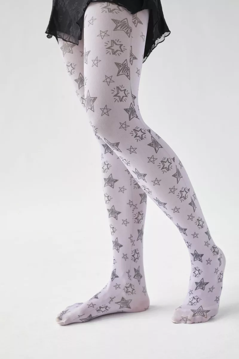 Urban Outfitters Printed Star Tights - Lilac - Small/Medium - NEW