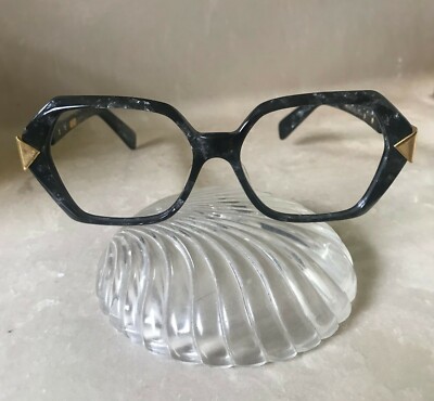 SAFILO AUTHENTIC VINTAGE 90s EYEGLASSES NEW FRAME  MARBLE BLACK  MADE IN ITALY