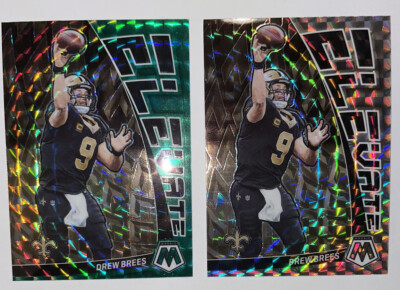 DREW BREES 2023 Panini Mosaic Elevate Green Prizm & Silver Prizm #E-DB