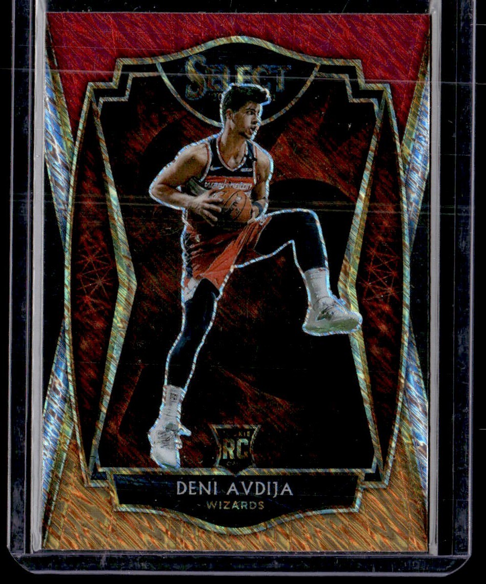 2020 Select Deni Avdija Red/White/Orange Shimmer Prizm Premier RC #180 Wizards
