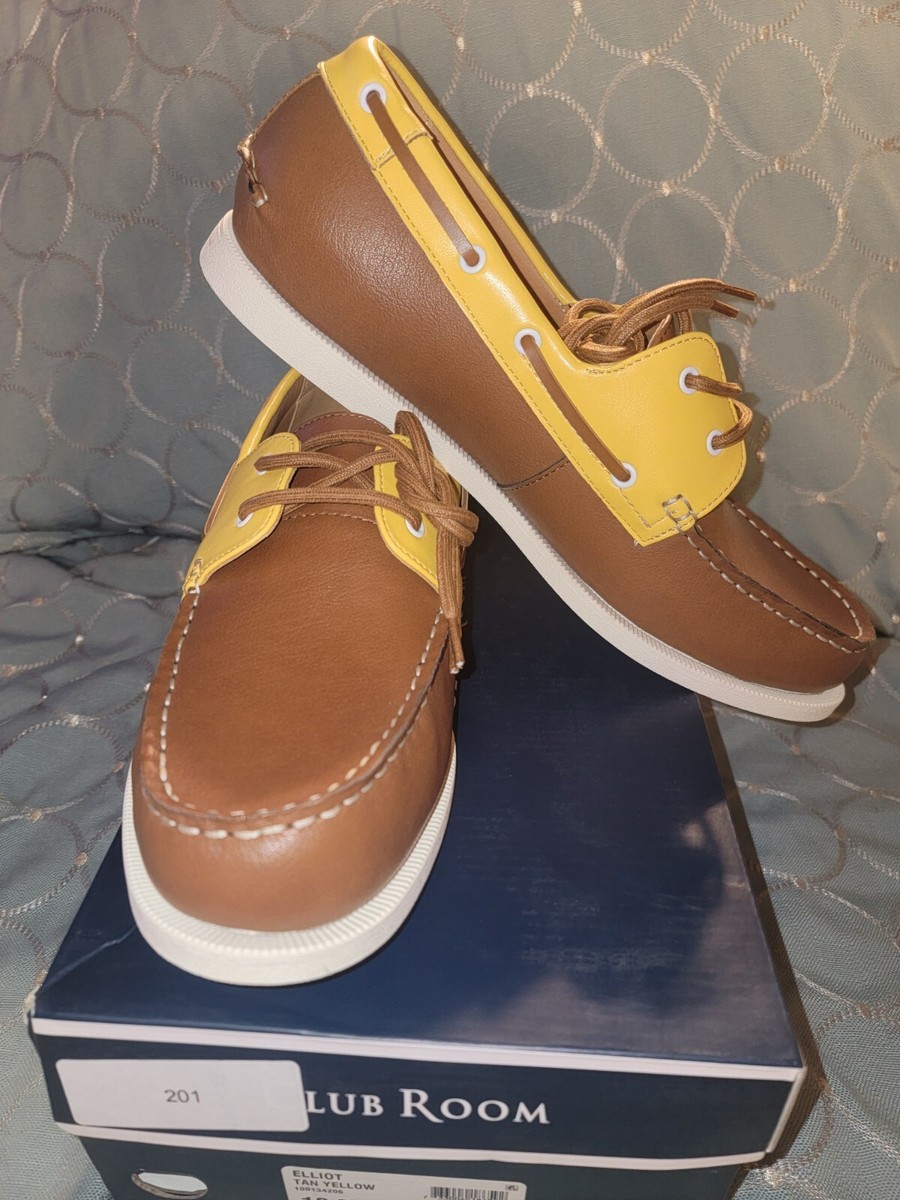 Club Room Men's Boat Shoes Elliot Tan Yellow Size 13