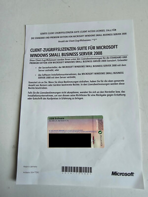 Microsoft Windows Small Business Server 2008 Device 5-CAL / X14-77392
