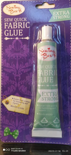 Fabric Glue 50ml Bonds quickly Extra strong No sewing hemming repairs Dry Clean