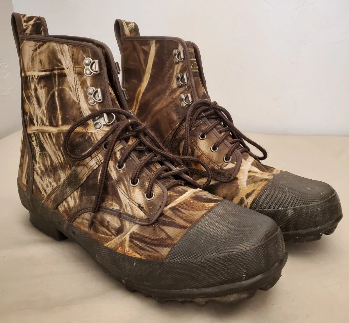Cabelas Steel Shank Boots Camo Size 13 Hunting Fishing Camping Hiking No Insoles