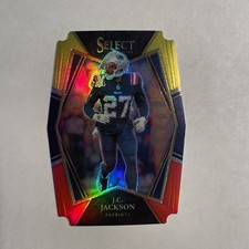 JC JACKSON 2021 PANINI SELECT PREMIER LEVEL Red & Yellow DIE-CUT PATRIOTS #124