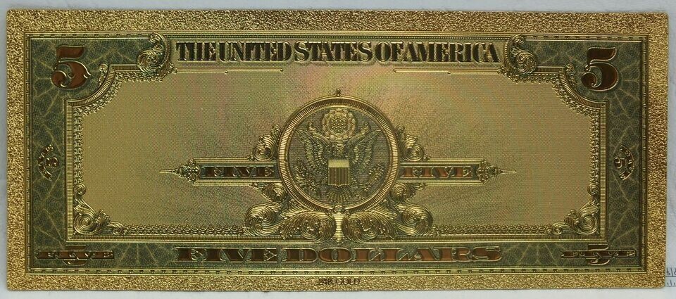 1923 Abe Lincoln Porthole Silver Certificate $5 Gold Bill FREE