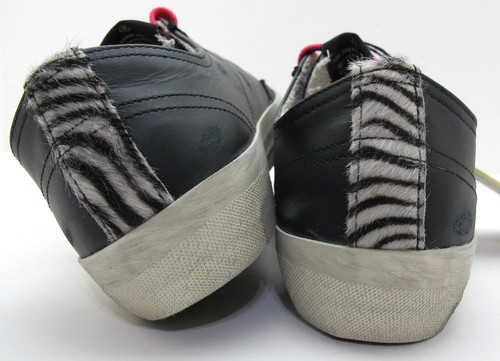 NEW GOLDEN GOOSE 36/6US Women's Black Leather V-STAR 2 Sneakers Suede Star $625 - Picture 11 of 17