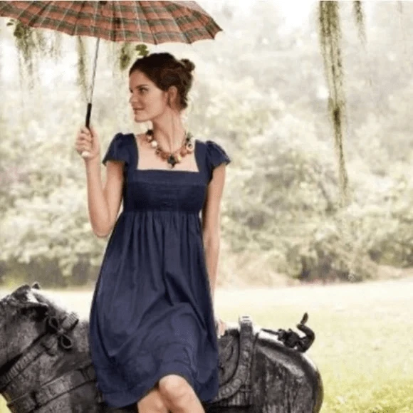 Robe Anthropologie Maeve bleu marine grâce suprême taille 12