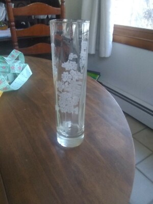 Vintage Pasabahce Carafe Floral Glass Vase Turkey Turkish Flowers 
