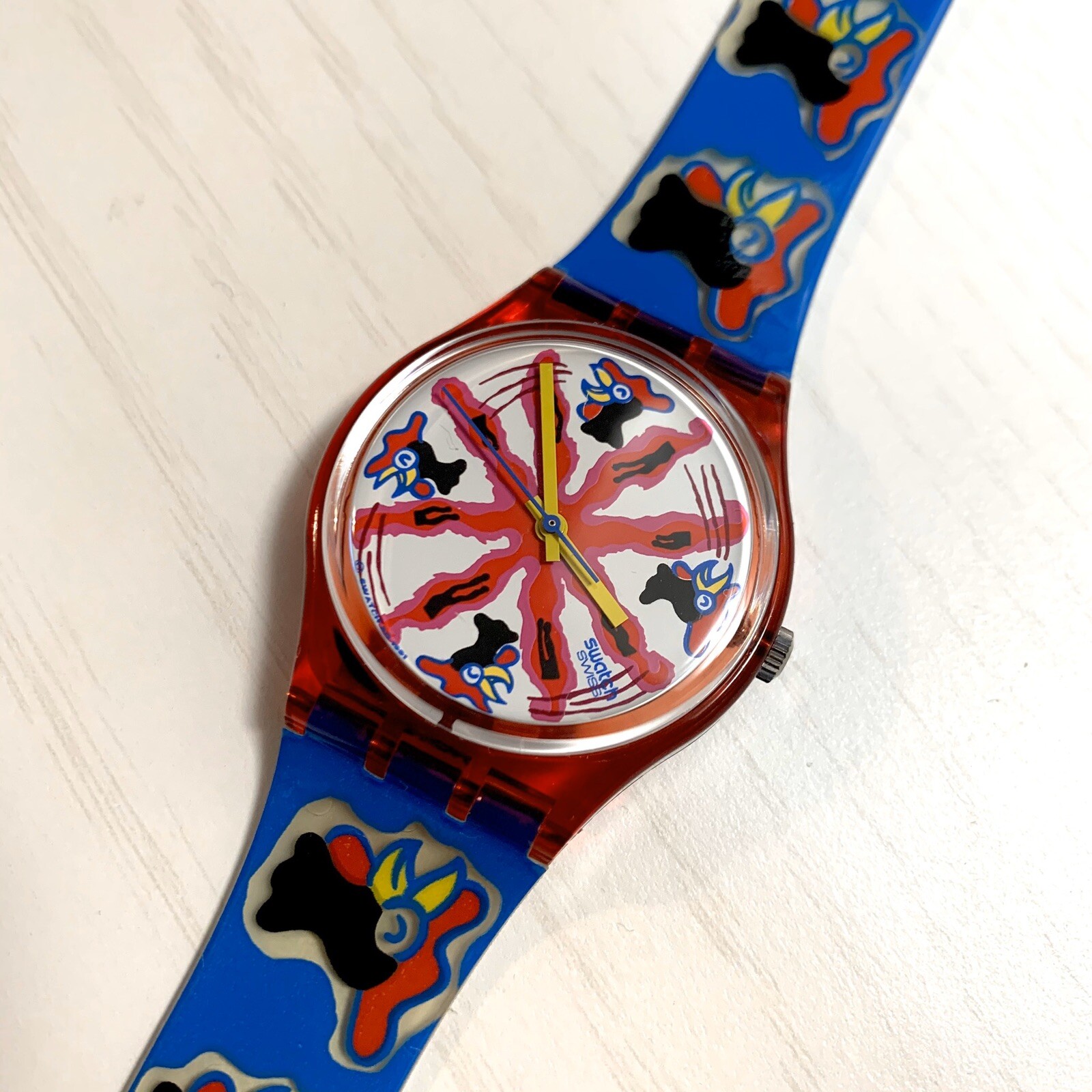 Swatch Watch Chicchirichi Egg Carton 1992 GR112 Massimo Swatch Watch Chicchirichi Egg Carton 1992 GR112 Massimo