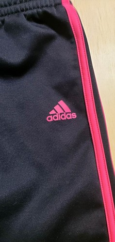 adidas girls Active pants Size 5 black With Hot Pink Stripes Kids Toddlers Cute - Picture 2 of 5