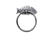  Pack Of 2 Rustic Silver Cast Iron Fish Bone Towel Holder 5.5""