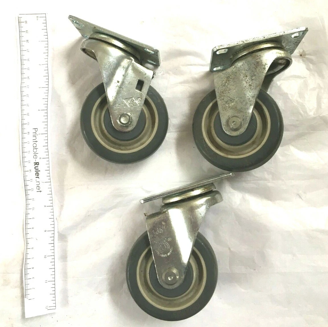 Jarvis Swivel Plate Caster Wheel Lot of 3 3.5