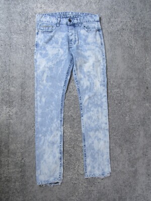 Skinny Jeans Acid Wash Denim Pants 1980s Vintage Stefano Acid Wash - Main Image