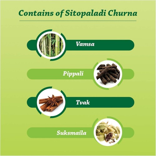 Baidyanath Asli Ayurved Sitopaladi Churna | Útil en todo tipo de tos - 60 gm - Imagen 5 de 6