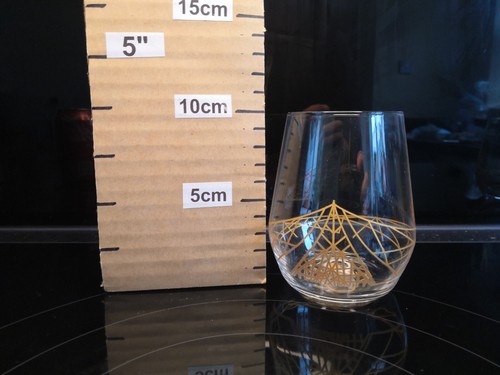 2 x Courvoisier Cognac Brandy Glasses Gold Detail Pattern Gilded - Picture 3 of 9