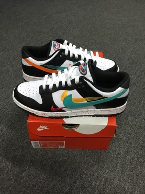 Nike Low-Top Sneakers - Orange & Teal with Black Swoosh Dunk Low Miami Dolphins Orange & Teal – Jawns on Fire main image 4