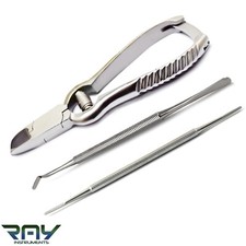 Toe Nail Clipper Cutter - Chiropody Heavy Duty for Thick Nails File Lifter Set