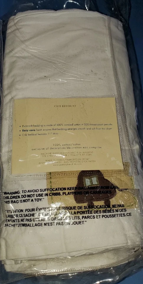 Nuevo Pottery Barn Kids TRANSPORTE Cuna Falda Cuna Falda Coche Bordado Niño Foto 4 de 4