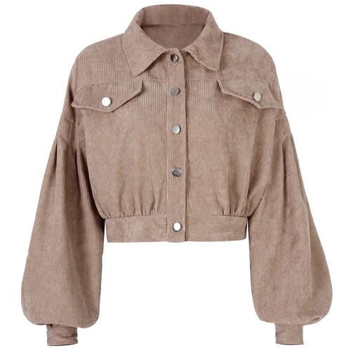 Jacket Womens Puff Long Sleeve Button Jacker Blazer Top Casual Outwear - Bild 16 von 31