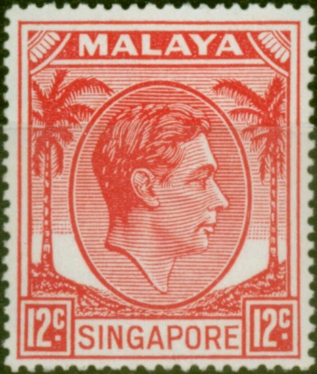 Discount mail order Singapore 1952 12c Scarlet SG22a Limited price sale LMM Fine