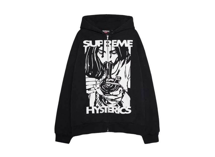 Sweat à capuche zippé doublé thermique Supreme HYSTERIC GLAMOUR noir