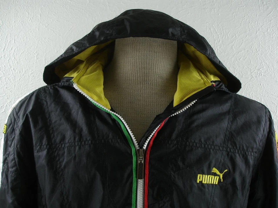 PUMA Men's sz M Scuderia Ferrari Modena Italia Jacket Racing Jacket Black Hooded - Image 2 of 4