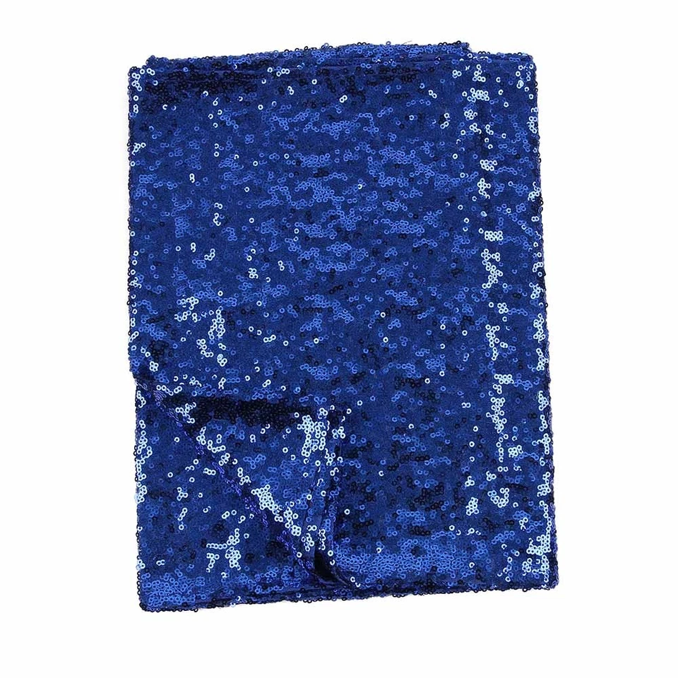 Royal Blue Glitter Sequin Tablecloth Wedding Engagement Reception Party Decor - Image 2 of 4