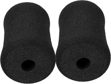 2-Piece Foam Exercise Roller – Gym Equipment with Sponge Covers &Floor Mat,Black