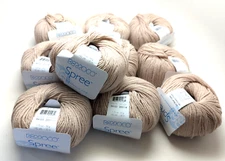 Bag of 10 Berroco Spree 56% Wool/ 44% Cotton, 142yds/50g  DK 94103 Tan DS