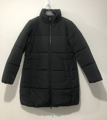 Marks and Spencer Thermowarmth Puffer Coat Jacket Black UK 14