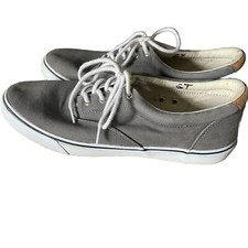 Hommes Sperry Top-Sider Gray Lace-up Halyard Canvas Sneakers SIZE 13