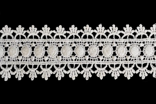 2" Both Side Embroidered white and Ivory Venice Trim DIY sewing notions By Yard
