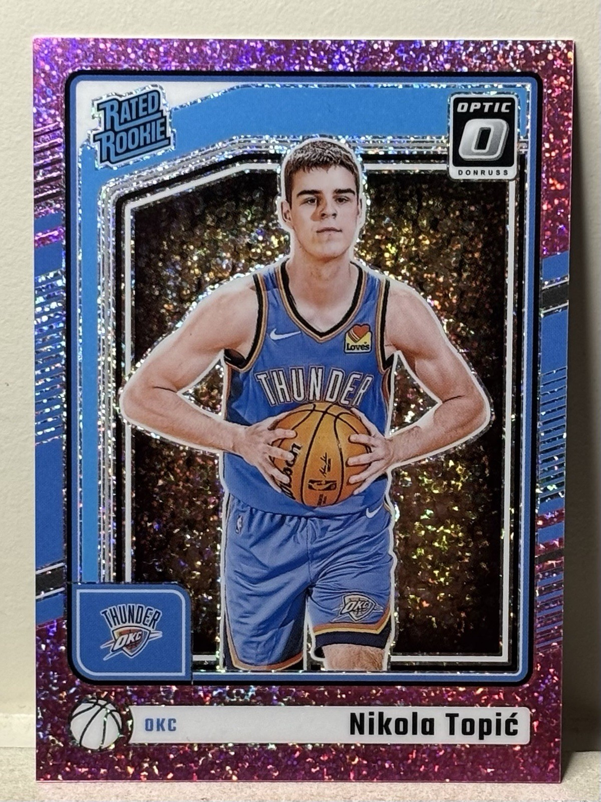 Nikola Topic 2024-25 Panini Donruss Optic #278 Rated Rookie Pink Glitter /275 RC