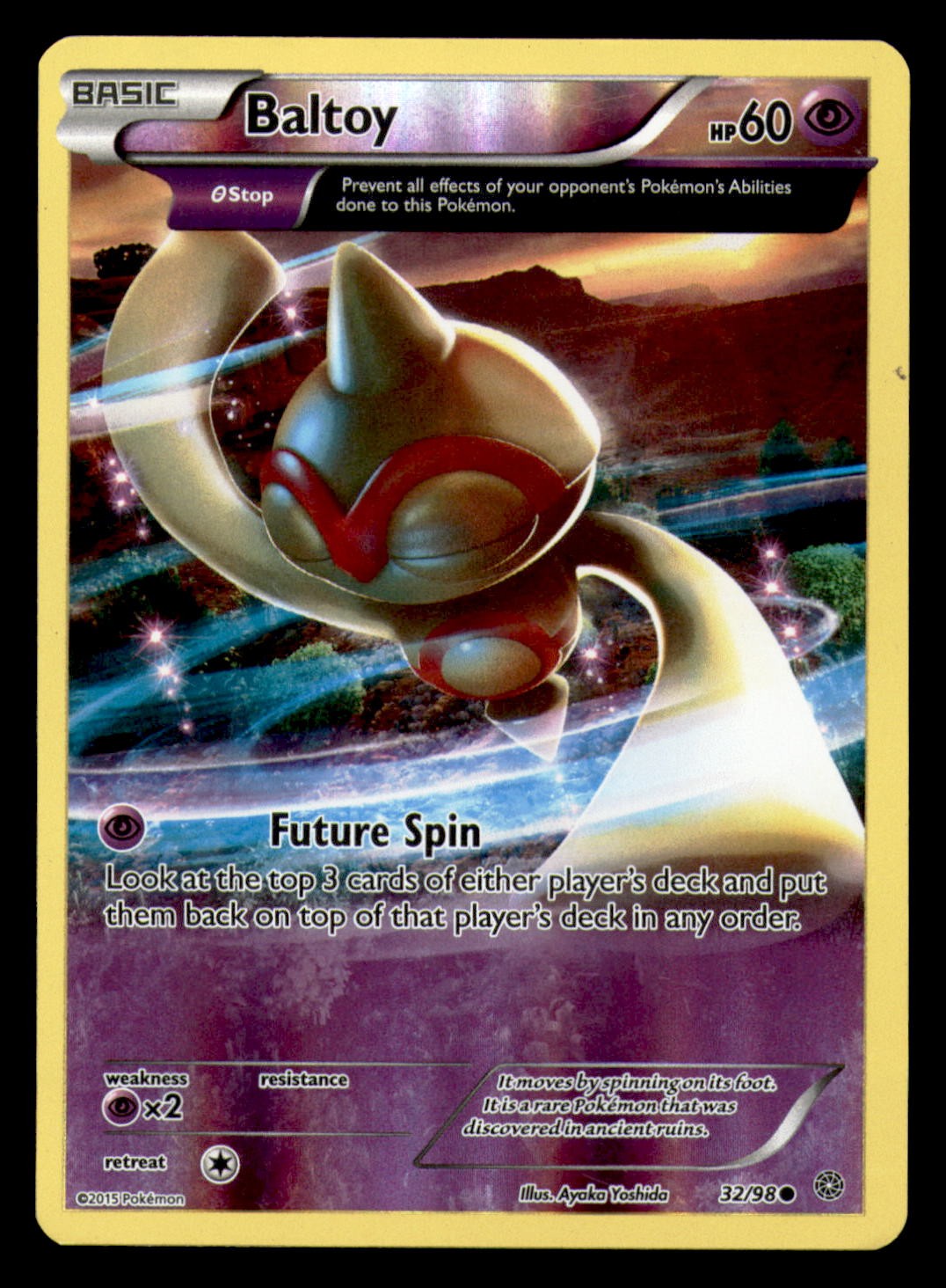 Baltoy 32/98 Common Ancient Origins Pokemon Reverse Holo Lightly Played